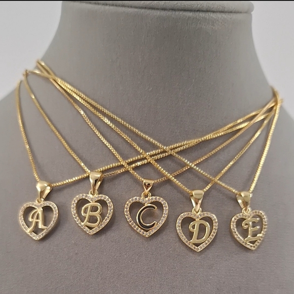 14k Gold Filled Letters Necklaces - Picture 1 of 15